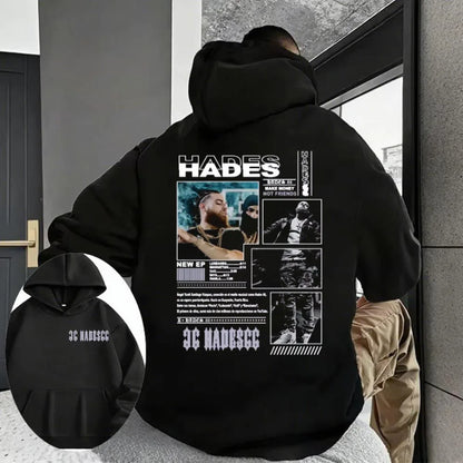 Autumn/winter Rapper Hades 66 Makes Money Not Friends Album Cover Pullover Hoodie Male Hip Hop Street Cotton Hoodie Sweatshirt.
