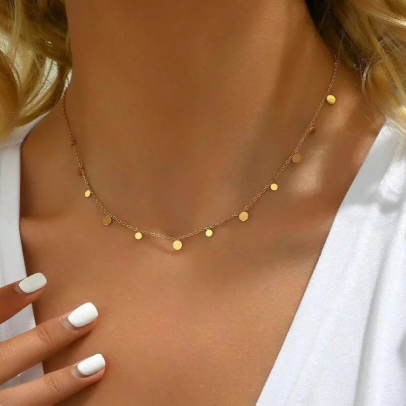 316L Stainless Steel Simple Fashion Zircon Waterdrop Pendant Necklace for Women Trendy Waterproff Chain Neck Party Jewelry Gifts