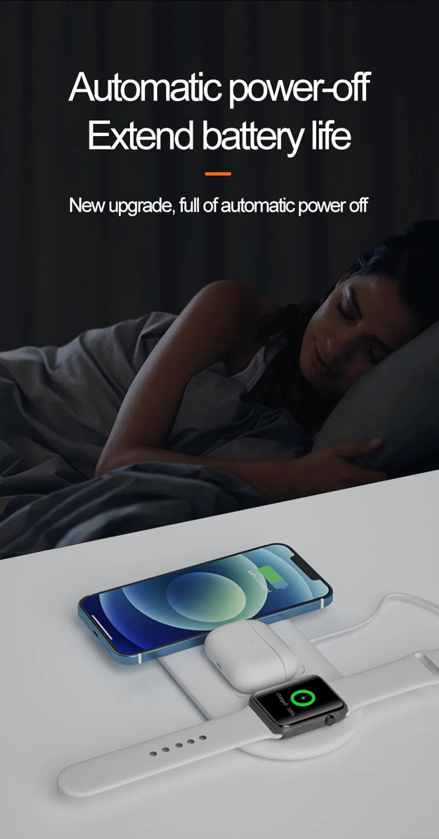 300W 3 In 1 Wireless Charger Stand Pad Super Fast Charging Dock Station for Apple Devices iPhone 16 15 14 13 iWatch 1-9 Airpods