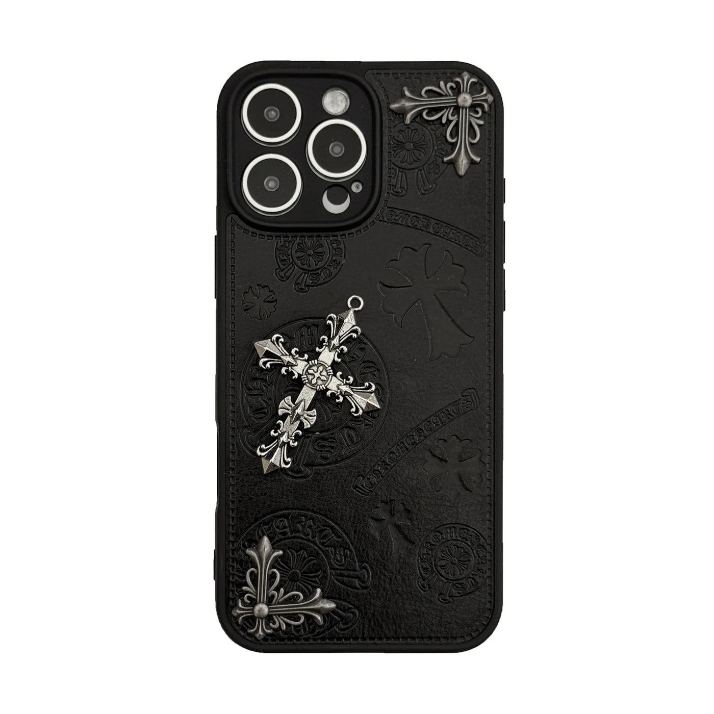 Luxurious Three-dimensional Cross Kroxin PU Leather Printed Grand Phone Case for iPhone 16 15 14 Plus 13Pro Max Protective Cover