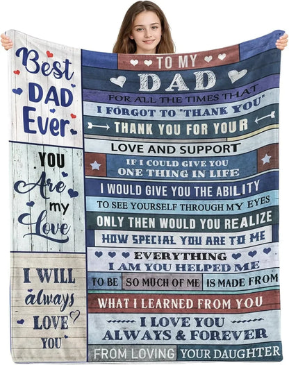 1PC Gift To Dad Thin Blanket for Father's day Anniversary Birthday Mother's Day for Mom Wife Sister Grandma Abuela Soft Throw