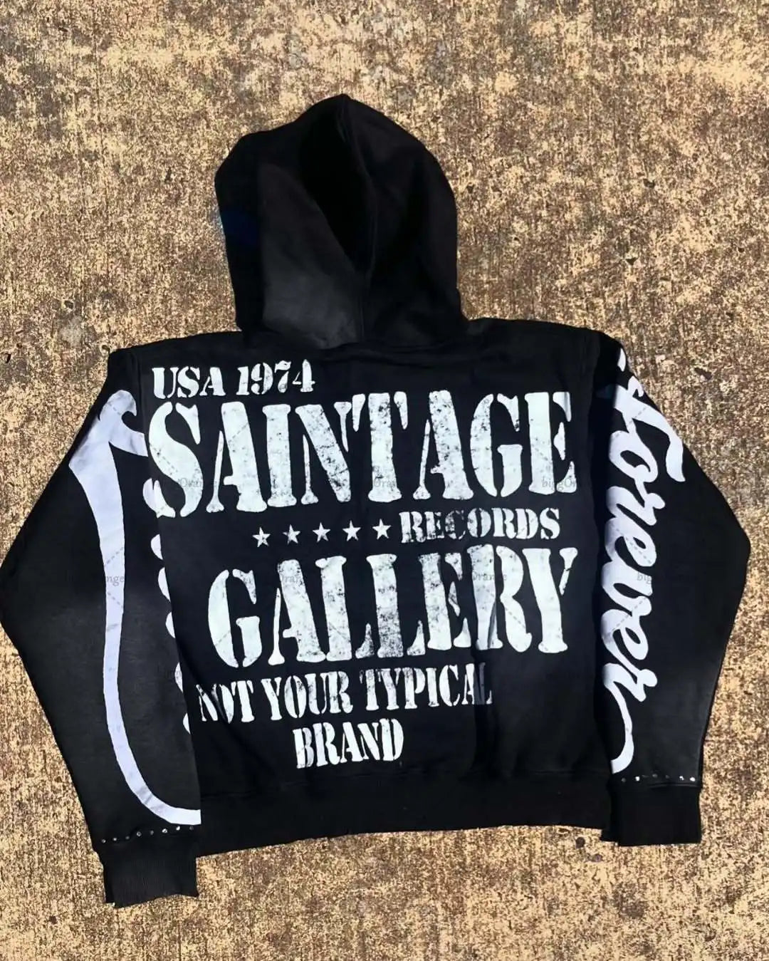 Casual Fashion Harajuku Letter Print Oversized Zipper Hoodie Men Y2K 2025 New American Hip-hop Rock Retro Loose Sweatshirt Women