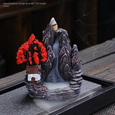 2024 Resin Reflux Incense Burner Tower Sandalwood Decoration Home Indoor Aromatherapy Mosquito Repellent Incense Burner Ornament