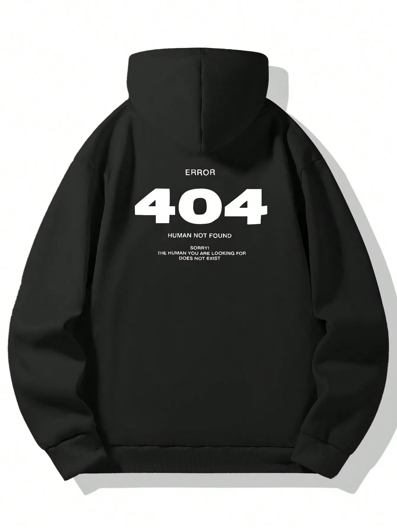Men's hip-hop hoodie Error 404 Human Not Found Men's hoodie with number print hoodie Sweatshirt