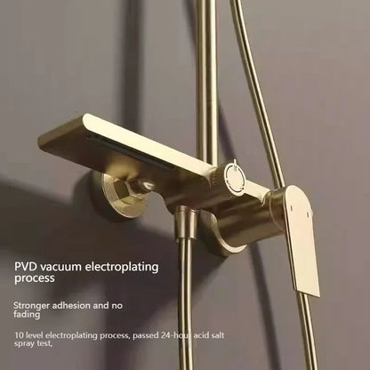 Golden Shower Set Bathroom Multi Function Spout Mixer With Shower Hand Hotel Apartment Bathtub Booster Shower Systems Set