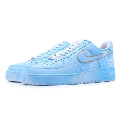 [Custom Eighteen AF1 Moon Nebula Blue]Nike Air Force 1 Skateboard Shoes Unisex Low-Top Blue