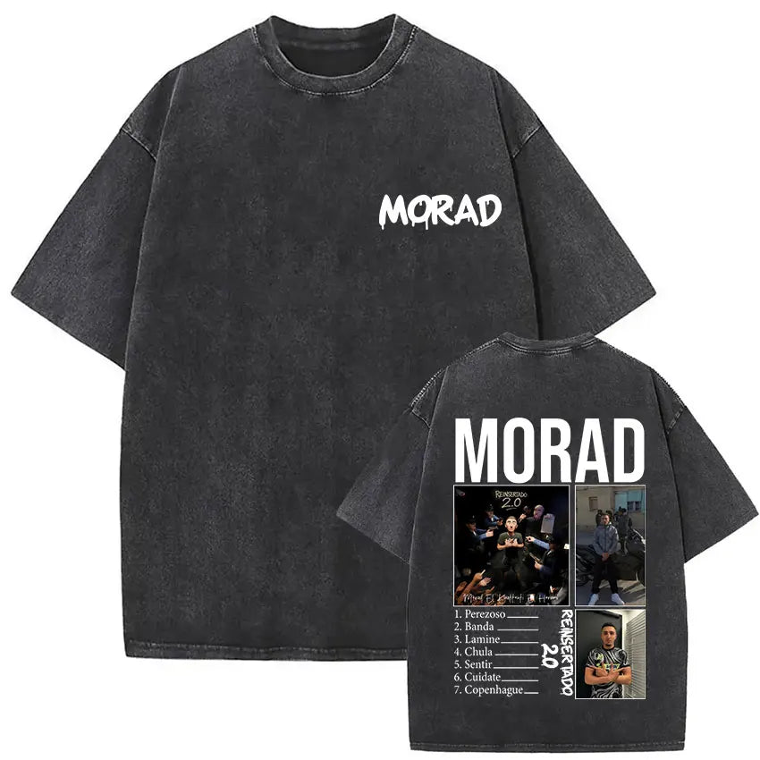 Limited Rapper Mora Washed Vintage T-shirt Lo Mismo De La Otra Vez Tour 2025 T Shirts Men Women Hip Hop Fashion Pop Music Tshirt