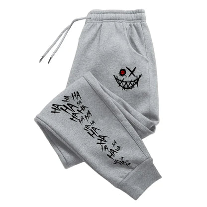Fashion Versatile Casual Cotton Men Trousers Comfortable Sports Street Sweatpants Unisex Autumn and Winter Smiley Face Printing