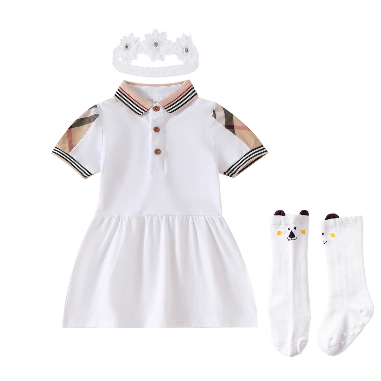 Baby Girl Princess Dress Cotton Baby Girl Dress Plaid Pattern Summer Newborn Clothes Baby Dress Party Birthday Baptism Dress