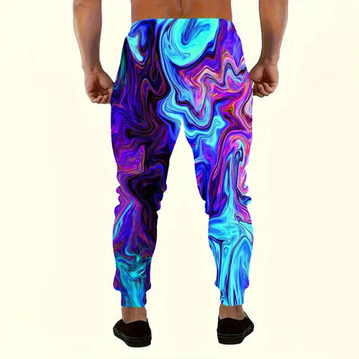 Men'S Loose Casual Pocket Drawstring Sweatpants Winter New Thick Warm Fashion Skull And Sickle Print Pants Men'S Tracksuit Pants