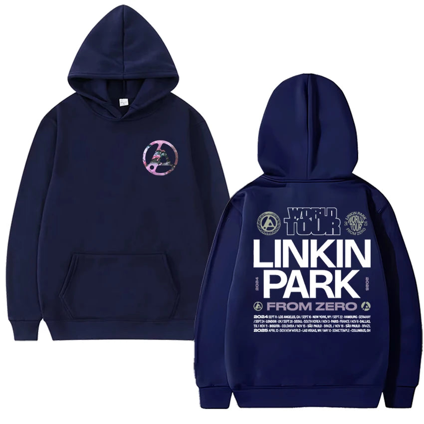Rock band Linkin Park World Tour Men's Autumn/Winter Hoodie Harajuku Style Fashion Street Warm Long-Sleeved Pullover Clothing