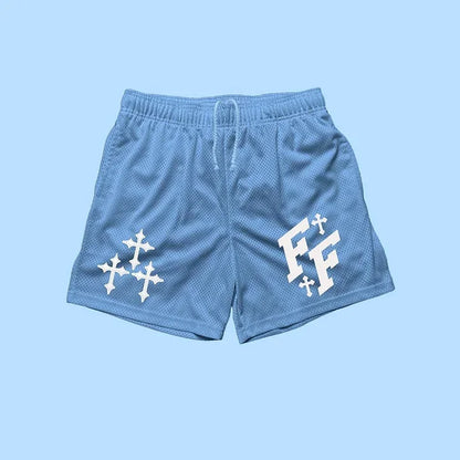 2025 Summer Hot-selling New Basic Mesh Short Classic Flower 3D Printing Sports Shorts Men's Basketball Sports Casual Shorts