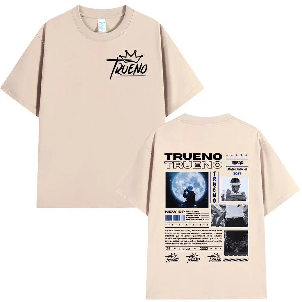 Rapper Trueno Album Tour Merch T-shirt Men Women Clothes Fashion Short Sleeve Tee Shirt Streetwear Cotton Loose T-shirts Unisex