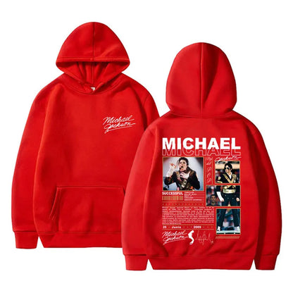 Classic Vintage Michael Jackson King of Pop Hoodie Men Fashion Retro Gothic Rock Sweatshirt Punk Oversized Pullover Streetwear