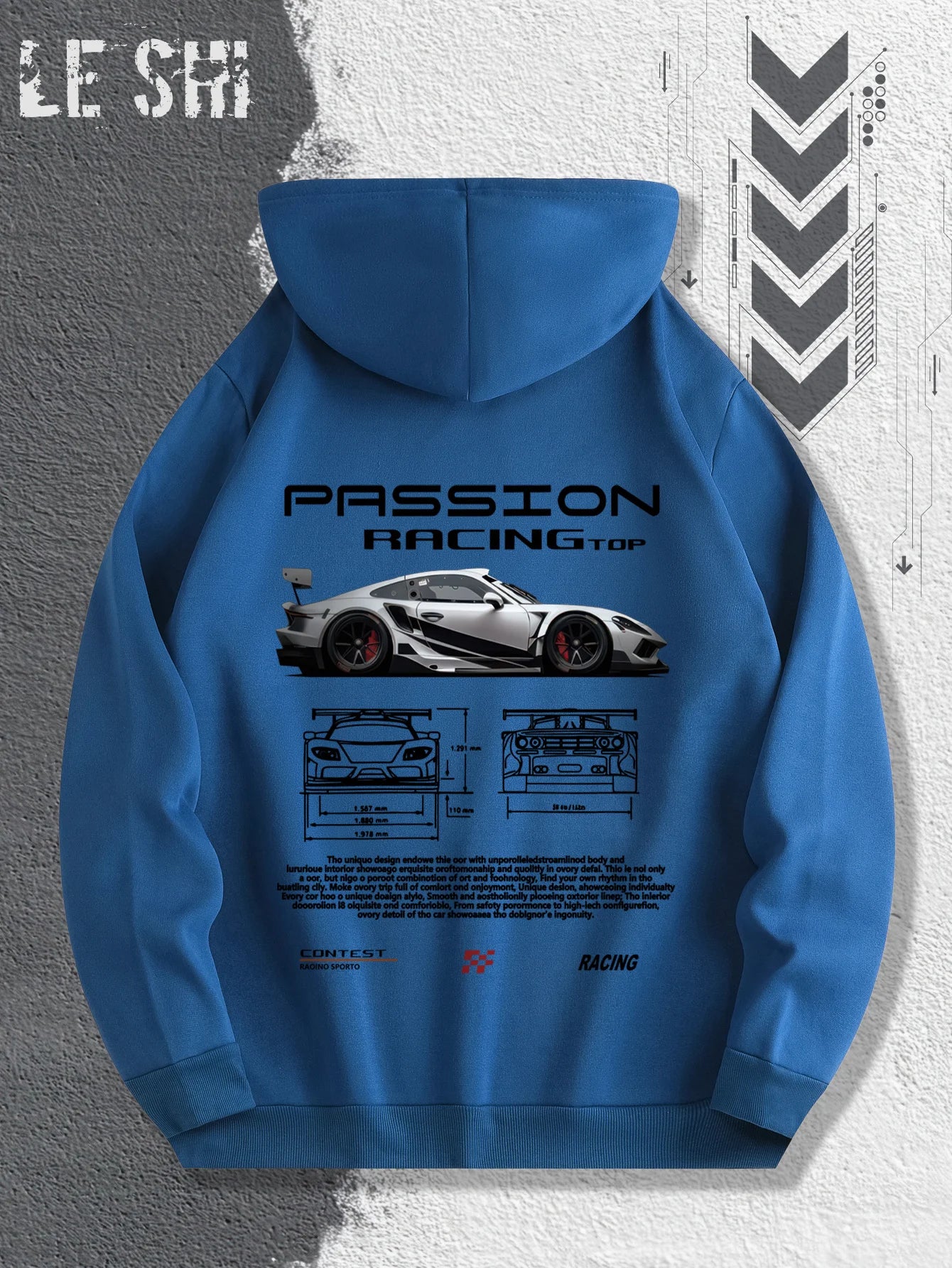 Men'S Passionate Racing Graphic Hoodie Featuring Race Cars and Sports Car Illustrations, Perfect for Everyday Wear