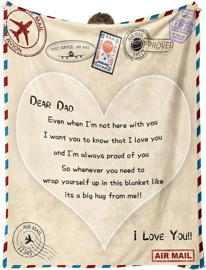 1PC Gift To Dad Thin Blanket for Father's day Anniversary Birthday Mother's Day for Mom Wife Sister Grandma Abuela Soft Throw