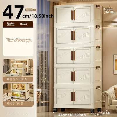 Foldable Storage Box with Clear Door - Spacious, Durable, and Easy-to-Assemble - Ideal for Organizing Clothes, Books, Toys, and