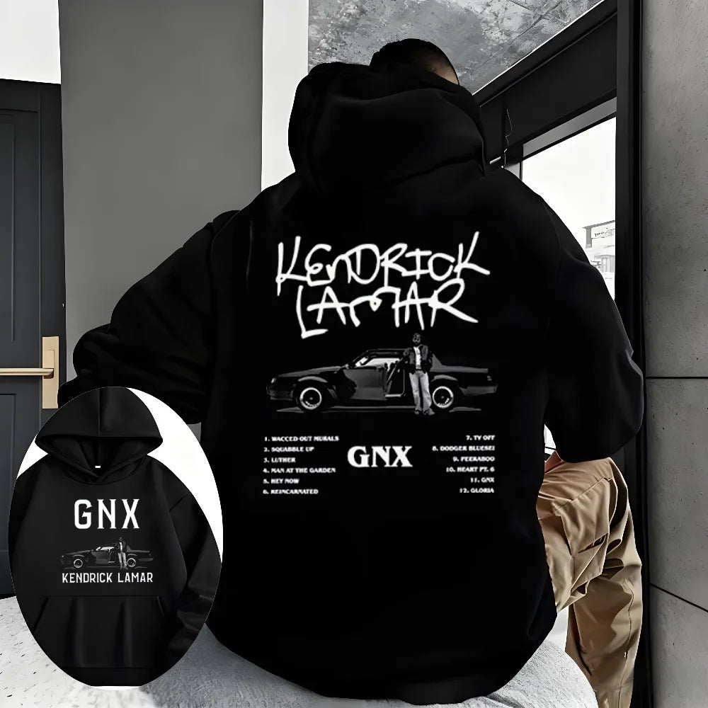 2025 GNX Album Printed Hoodie Kendrick Lamar Rapper Rock Style Men's Sweatshirt Street Long-sleeved Cotton Hooded Pullover