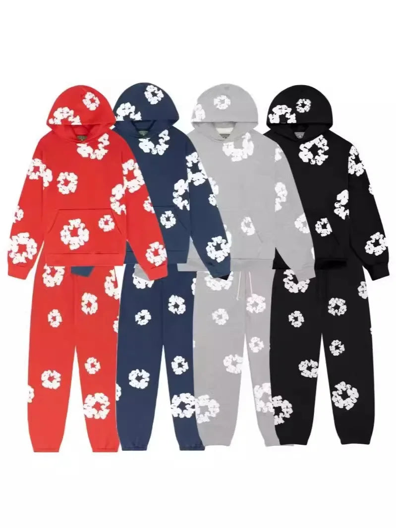 DENIM TEARS Men's Fashionable Printed Hoodie Foam Cotton Sports Suit European American Style Hot Selling New Arrival