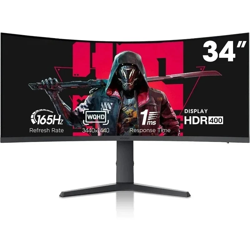 Furniture.Tool 165Hz 1000RPIP/PBP, 34-inch Curved Ultrawide WQHD 3440×1440 Gaming Monitor, 1ms(MPRT), DCI-P3 95% Guaranteed. sof