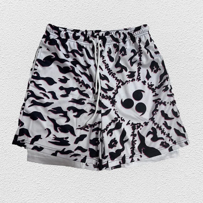 3D Print Anime Shorts Men Bilayer 2-In-1 Sports Shorts Fitness Basketball Shorts,Double-Layer Design Quick-Drying And Breathable