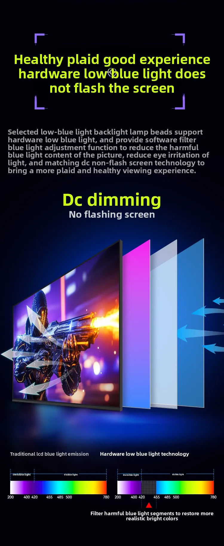 TITAN ARMY 24.5 inch Fast IPS Gaming Monitor 260Hz Hardware Low Blue Light HDR Wide Color Gamut Native 240Hz Display