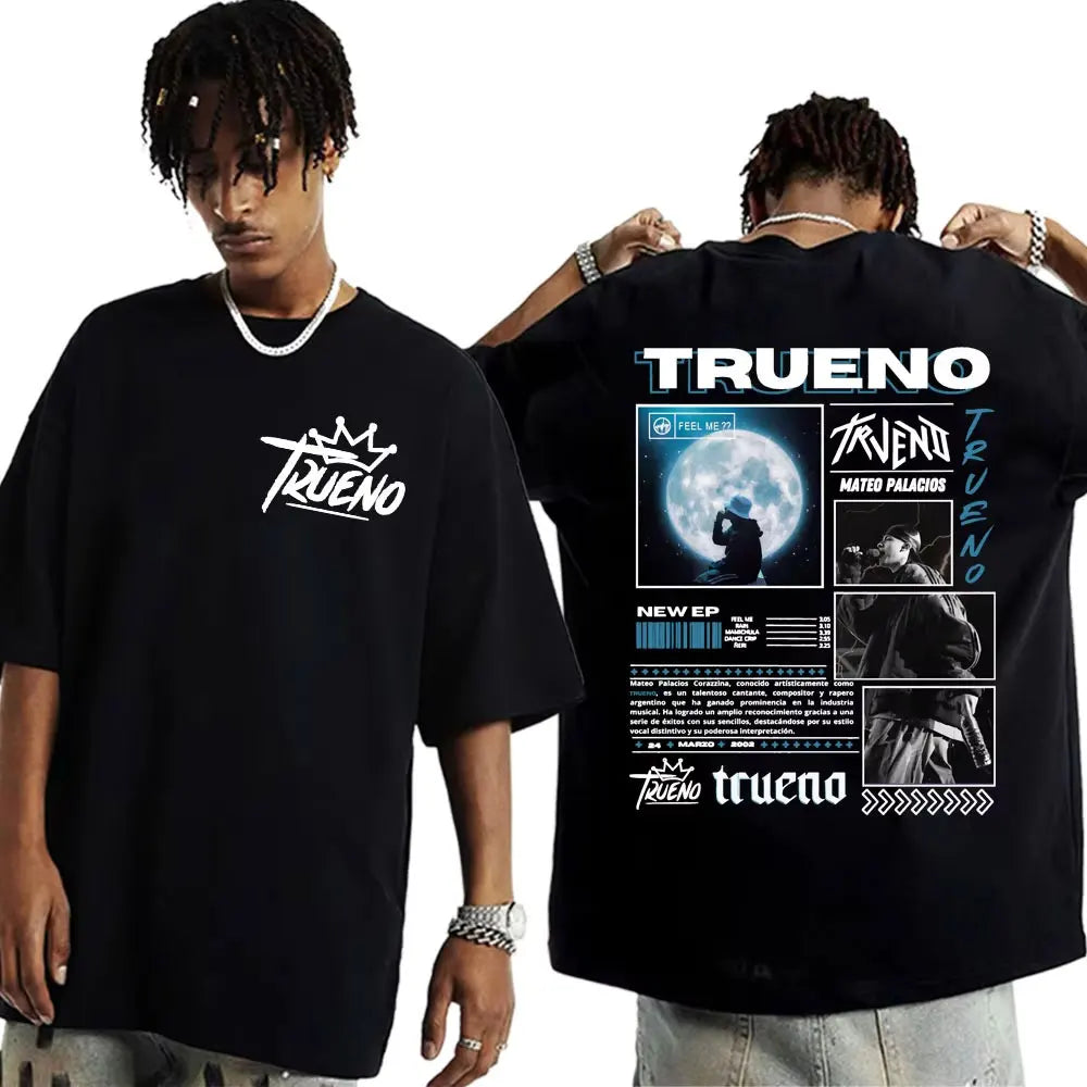 Rapper Trueno Album Tour Merch T-shirt Men Women Clothes Fashion Short Sleeve Tee Shirt Streetwear Cotton Loose T-shirts Unisex
