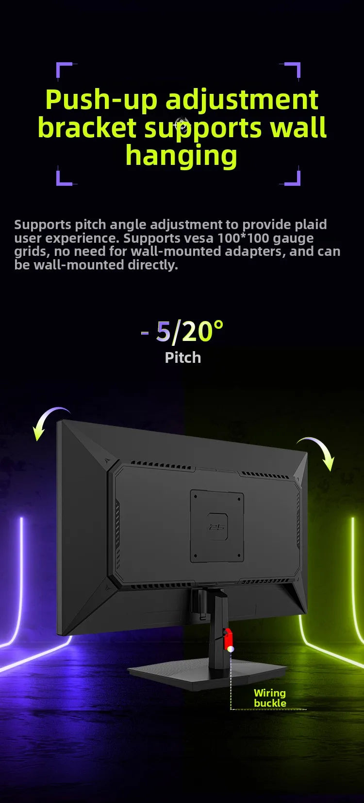 TITAN ARMY 24.5 inch Fast IPS Gaming Monitor 260Hz Hardware Low Blue Light HDR Wide Color Gamut Native 240Hz Display