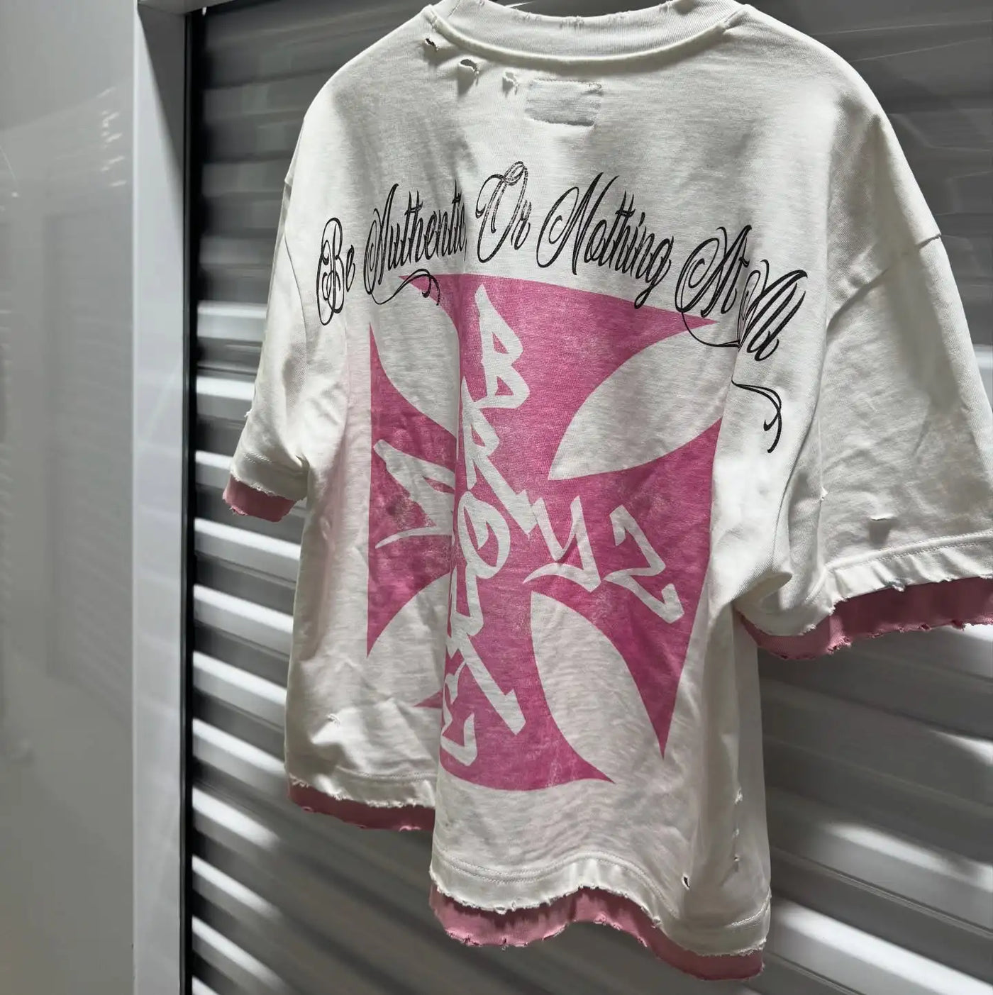 New Y2k Streetwear Splicing T Shirt Fashionable Hip Hop Graffiti Graphic Shirt Printing Ripped Design Retro Oversized Loose Tops