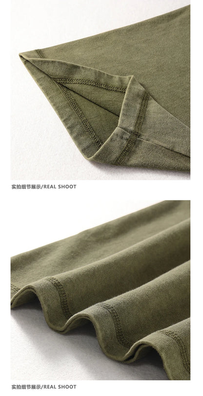 Customized logo T-shirt, handmade image oversized T-shirt, heavy washed retro T-shirt, hip-hop style casual wear, 100% pure cott