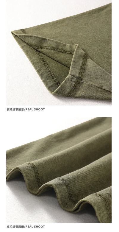 Customized logo T-shirt, handmade image oversized T-shirt, heavy washed retro T-shirt, hip-hop style casual wear, 100% pure cott