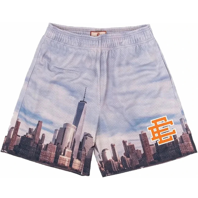 New Summer Eric Emanuel EE Basic Mesh Short Classic Floral Printed Gym Shorts 2025 Men's Gym Basketball Sports Beach Shorts