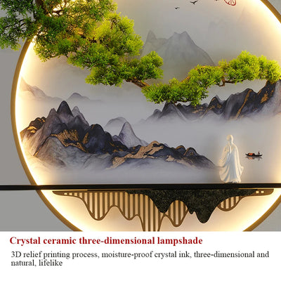 PLLY Modern Wall Picture Light Inside Creative Chinese Landscape Mural Sconces Lamp LED for Home Living Bedroom Study