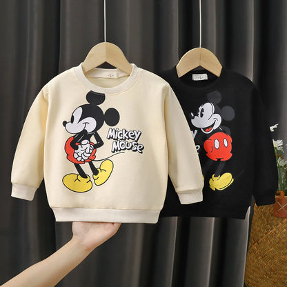 0-4 Age Baby Clothes Mickey Printed Children's Sweatshirt Long Sleeve Tops Loose Fashion Cartoon Autumn Clothing Thin Sweater