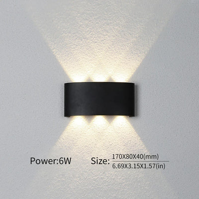 LED Wall Light Outdoor Indoor 2W 4W 6W 8W 10W AC85-265V Up Down White Black Modern Light For Home Garden Bedroom Corridor