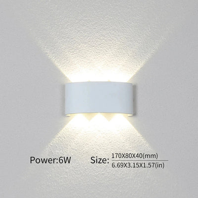 LED Wall Light Outdoor Indoor 2W 4W 6W 8W 10W AC85-265V Up Down White Black Modern Light For Home Garden Bedroom Corridor