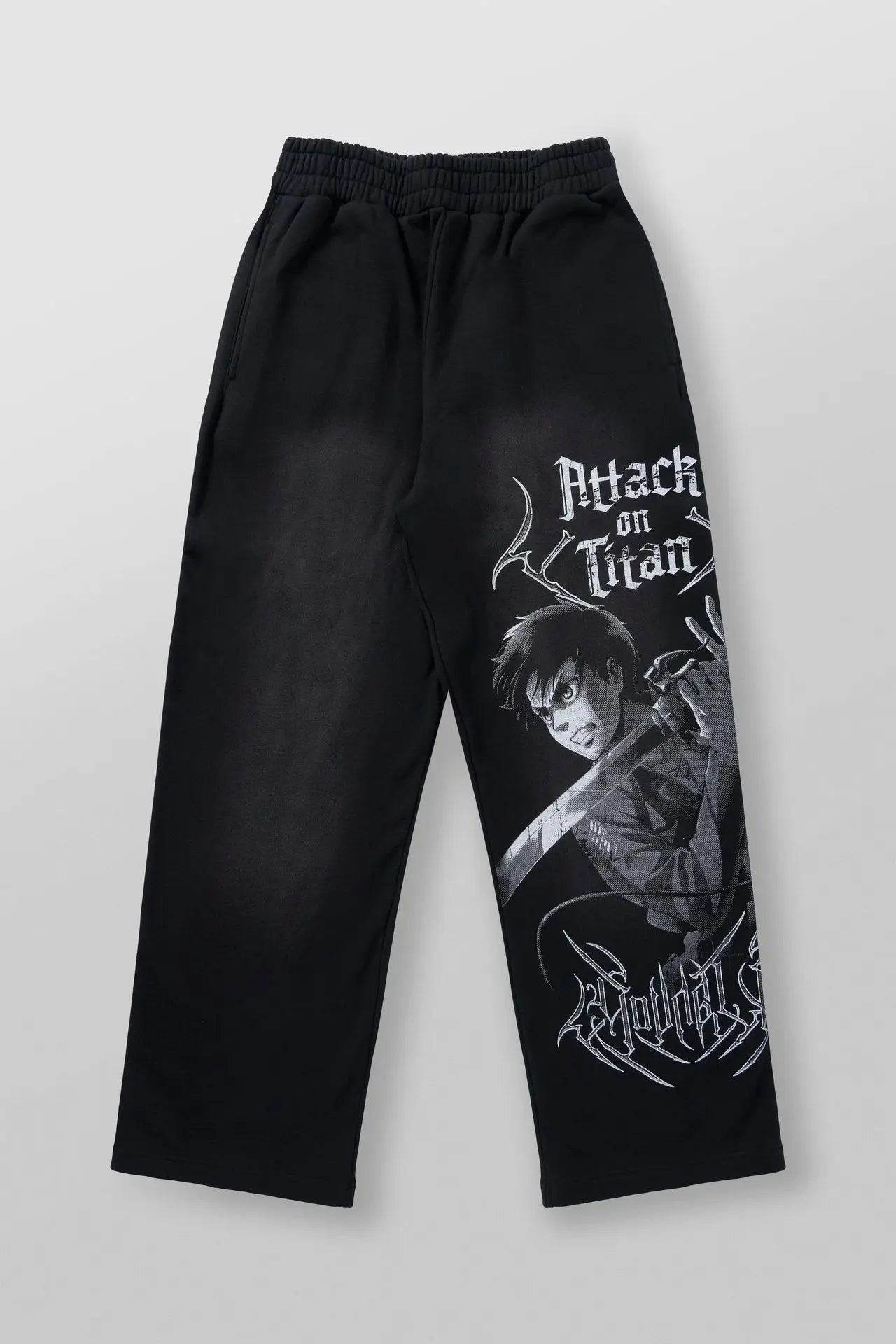 Young American trendy sweatpants collaboration anime joggers, cotton terry print, wide-leg casual pants, hip-hop street pants