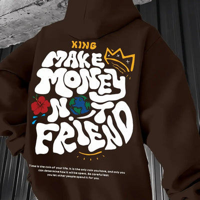 2025  Men's Casual Hoodie, Spring/Autumn Fashion, Geometric Pattern, Knit Fabric, Regular Fit, Polyester, Stretchy, Crew Neck