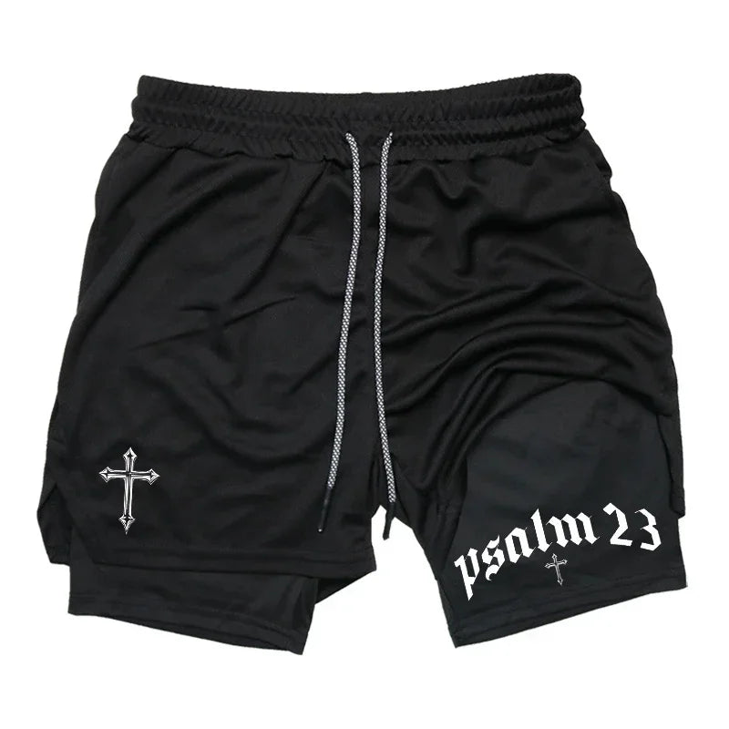 2025 New Men's 2-in-1 Sports Shorts Quick-Dry Running Fitness Training and Swimming Double-Layer Coverage Summer M-3XL