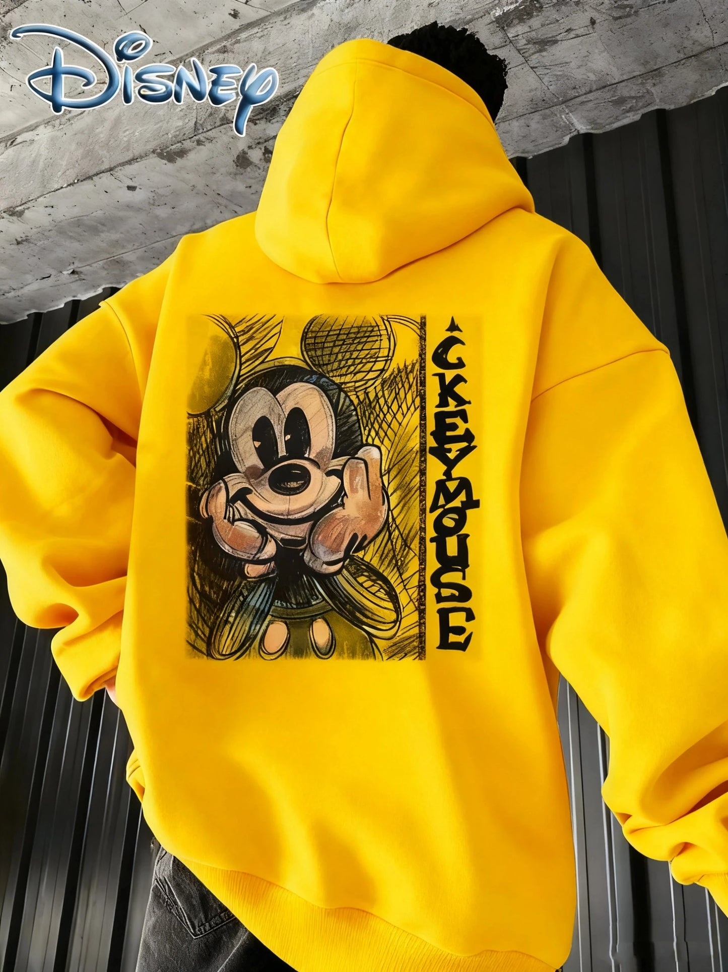 Disney Mickey Mouse Printed Men's Hoodie for Autumn and Winter, Warm and Comfortable, Fashionable and Trendy Hoodie