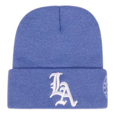 2025 New Men's LA Letter Side Embroidered Earth Knitted Hat Winter Warm Outdoor Sports Hat Soft Bean Hat Women's Casual Wool Hat