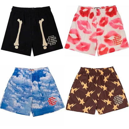 2025 New Summer EE Eric Emanuel  Basic Mesh Short Classic Floral Printed Gym Shorts Men's Gym Basketball Sports Beach Shorts