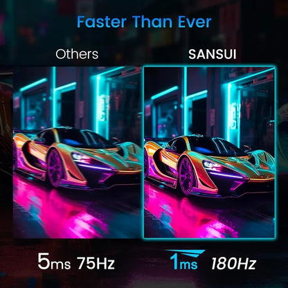 24 Inch Gaming Monitor 180Hz, DP 1.4 & HDMI 2.0 Ports High Refresh Rate  Racing FPS RTS Modes, 1ms Response Time 110% sRGB