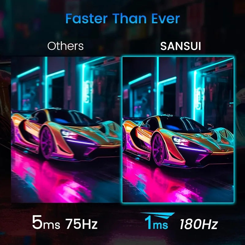 24 Inch Gaming Monitor 180Hz, DP 1.4 & HDMI 2.0 Ports High Refresh Rate  Racing FPS RTS Modes, 1ms Response Time 110% sRGB