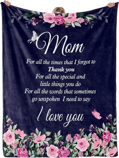 1PC Gift To Mom Thin Blanket for Anniversary Birthday Mothers Day Fathers day for Mom Dad Wife Sister Grandma Abuela Soft Throw