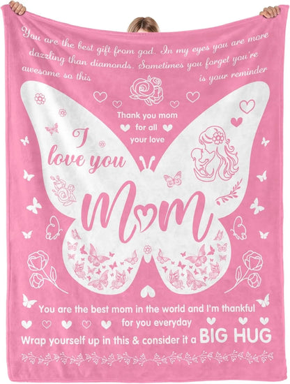 1PC Gift To Mom Thin Blanket for Anniversary Birthday Mothers Day Fathers day for Mom Dad Wife Sister Grandma Abuela Soft Throw