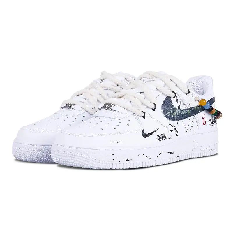 [Custom Male Jie Jun]Nike Air Force 1 Town Festival Lord Anti-Slip Wear-Resistant Low-Top Skateboard Shoes Men's White