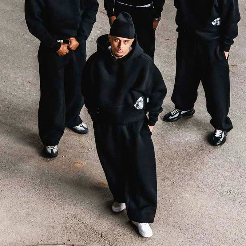 Fashionable Street Style Embroidered Sweatpants Autumn Winter Casual Pants Versatile Personality Couple's Pan