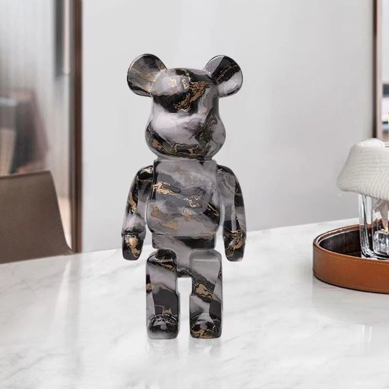 27cm/10Inches Graffiti Bear Figurine Home Decor Animal Abstract Ornament Storage Money Jar Modern Room Sculpture Table Decor