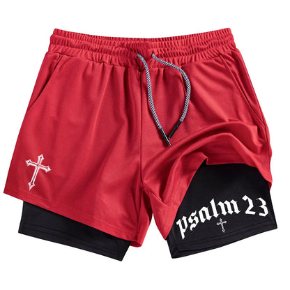 Men Performance Shorts Cross Print Summer Basketball Gym Shorts Summer Sports Fitness Workout Jogging Running Short Pants